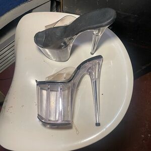 Worn 8 inch Pleasers mules